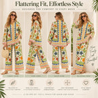Women’s Boho Co Ord Set, Printed Shirt and Wide Leg Pants, 2 Piece Outfit, Vacation Outfit, Resort Wear, Matching Set, Summer Style