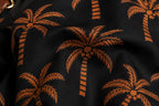 Black Palm Tree Hobo Bag, Wooden Fish Handle, Tropical Boho Shoulder Purse