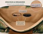 Black Palm Tree Hobo Bag, Wooden Fish Handle, Tropical Boho Shoulder Purse