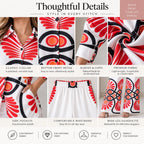 Women’s Boho Co Ord Set, Printed Shirt and Wide Leg Pants Set, Cotton Twill Blend 2 Piece Outfit, Vacation Brunch Outfit, Resort Wear