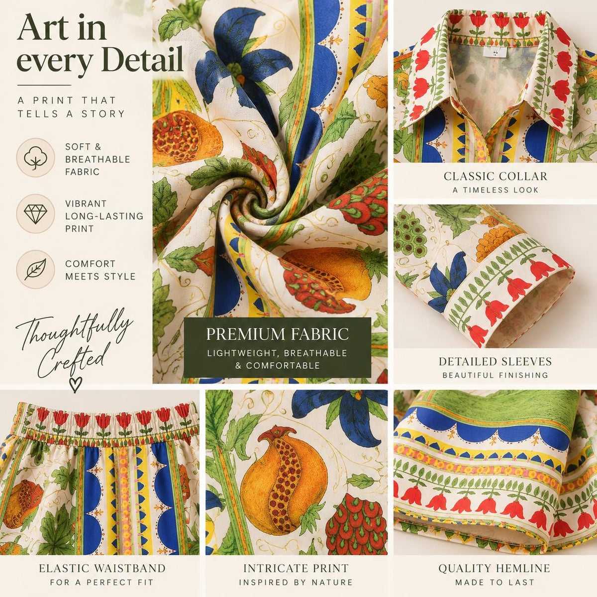 Women’s Boho Co Ord Set, Printed Shirt and Wide Leg Pants, 2 Piece Outfit, Vacation Outfit, Resort Wear, Matching Set, Summer Style