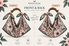 Scarf Tote Bag,  Silk Purse, Handcrafted Mango Wood Fish Handle, Resort Bag
